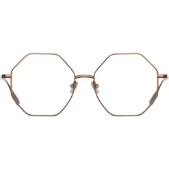 Linda Farrow - Lianas Hexagon Optical Glasses in Metallic Brown - LFL1253C9OPT - Linda Farrow Eyewear - Avvenice