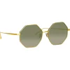 Linda Farrow - Lianas Hexagon Sunglasses in Yellow Gold - LFL1253C2SUN - Linda Farrow Eyewear - Avvenice
