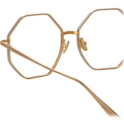 Linda Farrow - Lianas Hexagon Optical Glasses in Rose Gold - LFL1253C6OPT - Linda Farrow Eyewear - Avvenice