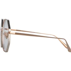 Linda Farrow - Lianas Hexagon Optical Glasses in Rose Gold - LFL1253C6OPT - Linda Farrow Eyewear - Avvenice