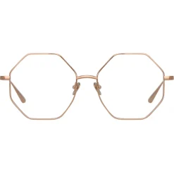 Linda Farrow - Lianas Hexagon Optical Glasses in Rose Gold - LFL1253C6OPT - Linda Farrow Eyewear - Avvenice