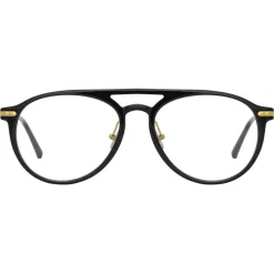 Linda Farrow - Linear Ando Aviator Optical Glasses in Black - LF23C1OPT - Linda Farrow Eyewear - Avvenice