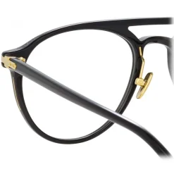 Linda Farrow - Linear Ando Aviator Optical Glasses in Black - LF23C1OPT - Linda Farrow Eyewear - Avvenice
