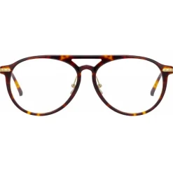 Linda Farrow - Linear Ando Aviator Optical Glasses in Tortoiseshell - LF23C2OPT - Linda Farrow Eyewear - Avvenice