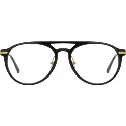 Linda Farrow - Linear Ando A Aviator Optical Glasses in Black - LF23AC1OPT - Linda Farrow Eyewear - Avvenice
