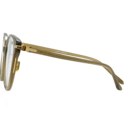 Linda Farrow - Linear Arch A Cat Eye Optical Glasses in Khaki - LF26AC5OPT - Linda Farrow Eyewear - Avvenice