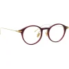 Linda Farrow - Linear Arris A Oval Optical Glasses in Burgundy - LF06AC4OPT - Linda Farrow Eyewear - Avvenice