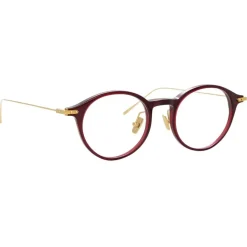 Linda Farrow - Linear Arris A Oval Optical Glasses in Burgundy - LF06AC4OPT - Linda Farrow Eyewear - Avvenice