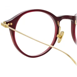 Linda Farrow - Linear Arris A Oval Optical Glasses in Burgundy - LF06AC4OPT - Linda Farrow Eyewear - Avvenice