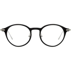 Linda Farrow - Linear Arris A Oval Optical Glasses in Black - LF06AC2OPT - Linda Farrow Eyewear - Avvenice