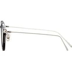 Linda Farrow - Linear Arris A Oval Optical Glasses in Black - LF06AC2OPT - Linda Farrow Eyewear - Avvenice