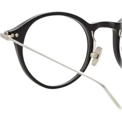 Linda Farrow - Linear Arris A Oval Optical Glasses in Black - LF06AC2OPT - Linda Farrow Eyewear - Avvenice