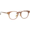 Linda Farrow - Linear Bay D-Frame Optical Glasses in Tobacco - LF25C3OPT - Linda Farrow Eyewear - Avvenice