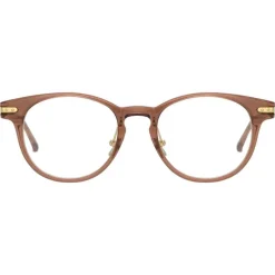 Linda Farrow - Linear Bay D-Frame Optical Glasses in Tobacco - LF25C3OPT - Linda Farrow Eyewear - Avvenice