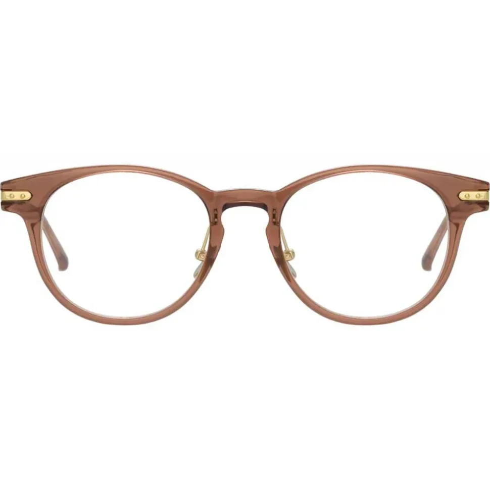 Linda Farrow - Linear Bay D-Frame Optical Glasses in Tobacco - LF25C3OPT - Linda Farrow Eyewear - Avvenice