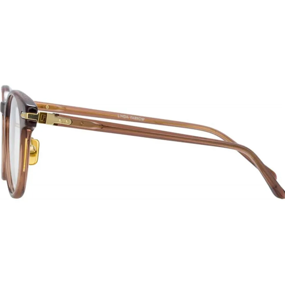 Linda Farrow - Linear Bay D-Frame Optical Glasses in Tobacco - LF25C3OPT - Linda Farrow Eyewear - Avvenice