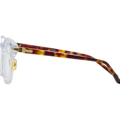 Linda Farrow - Linear Bay D-Frame Optical Glasses in Clear - LF25C4OPT - Linda Farrow Eyewear - Avvenice