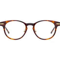 Linda Farrow - Linear Bay D-Frame Optical Glasses in Tortoiseshell - LF25C2OPT - Linda Farrow Eyewear - Avvenice