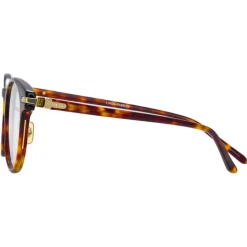 Linda Farrow - Linear Bay D-Frame Optical Glasses in Tortoiseshell - LF25C2OPT - Linda Farrow Eyewear - Avvenice