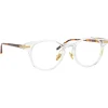 Linda Farrow - Linear Bay A D-Frame Optical Glasses in Clear - LF25AC4OPT - Linda Farrow Eyewear - Avvenice
