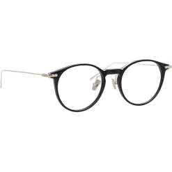 Linda Farrow - Linear Chevron A Oval Optical Glasses in Black - LF08AC2OPT - Linda Farrow Eyewear - Avvenice