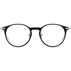 Linda Farrow - Linear Chevron Oval Optical Glasses in Black - LF08C2OPT - Linda Farrow Eyewear - Avvenice