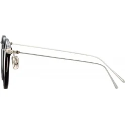 Linda Farrow - Linear Chevron Oval Optical Glasses in Black - LF08C2OPT - Linda Farrow Eyewear - Avvenice