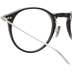 Linda Farrow - Linear Chevron Oval Optical Glasses in Black - LF08C2OPT - Linda Farrow Eyewear - Avvenice