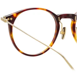 Linda Farrow - Linear Chevron A Oval Optical Glasses in Tortoiseshell - LF08AC3OPT - Linda Farrow Eyewear - Avvenice