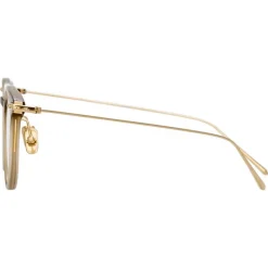 Linda Farrow - Linear Childs D-Frame Optical Glasses in Khaki - LF03C8OPT - Linda Farrow Eyewear - Avvenice