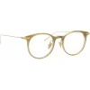 Linda Farrow - Linear Childs A D-Frame Optical Glasses in Khaki - LF03AC8OPT - Linda Farrow Eyewear - Avvenice