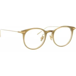 Linda Farrow - Linear Childs A D-Frame Optical Glasses in Khaki - LF03AC8OPT - Linda Farrow Eyewear - Avvenice