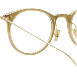 Linda Farrow - Linear Childs A D-Frame Optical Glasses in Khaki - LF03AC8OPT - Linda Farrow Eyewear - Avvenice