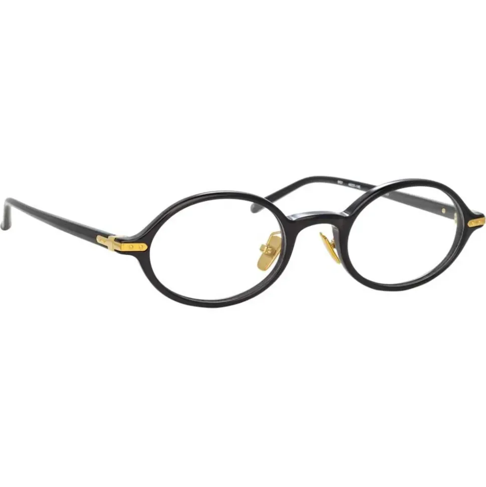 Linda Farrow - Linear Eaves Oval Optical Glasses in Black - LF11C1OPT - Linda Farrow Eyewear - Avvenice