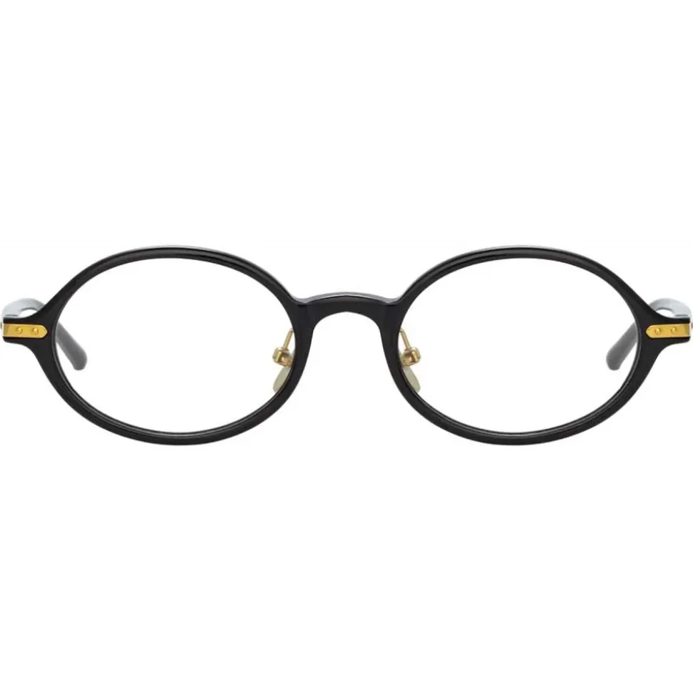 Linda Farrow - Linear Eaves Oval Optical Glasses in Black - LF11C1OPT - Linda Farrow Eyewear - Avvenice
