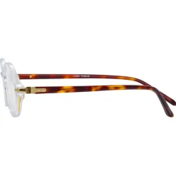 Linda Farrow - Linear Eaves A Oval Optical Glasses in Clear - LF11AC3OPT - Linda Farrow Eyewear - Avvenice