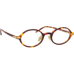 Linda Farrow - Linear Eaves A Oval Optical Glasses in Tortoiseshell - LF11AC2OPT - Linda Farrow Eyewear - Avvenice