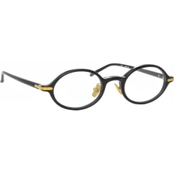 Linda Farrow - Linear Eaves A Oval Optical Glasses in Black - LF11AC1OPT - Linda Farrow Eyewear - Avvenice