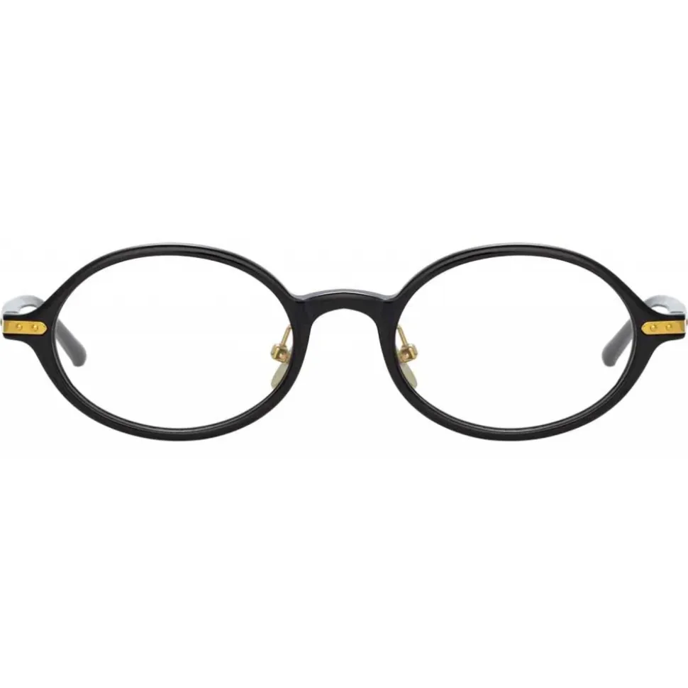 Linda Farrow - Linear Eaves A Oval Optical Glasses in Black - LF11AC1OPT - Linda Farrow Eyewear - Avvenice
