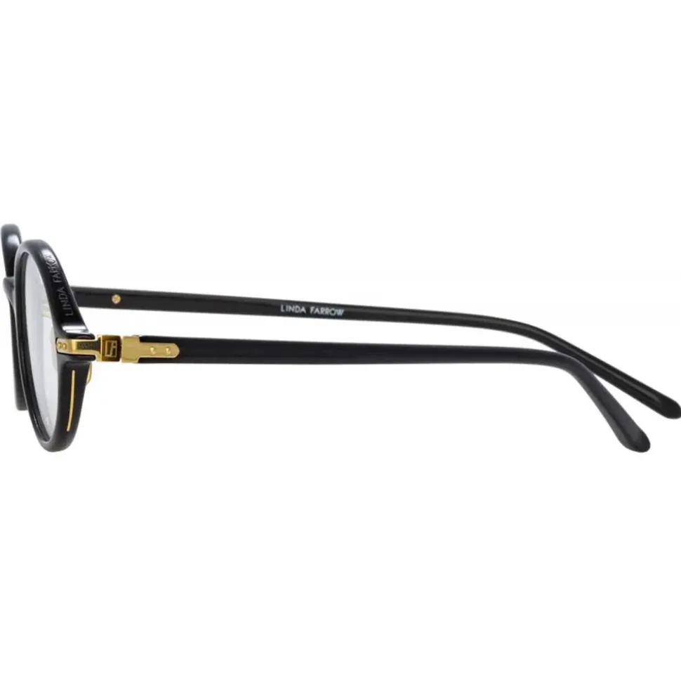 Linda Farrow - Linear Eaves A Oval Optical Glasses in Black - LF11AC1OPT - Linda Farrow Eyewear - Avvenice