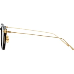 Linda Farrow - Linear Fuller D-Frame Optical Glasses in Black - LF01C1OPT - Linda Farrow Eyewear - Avvenice