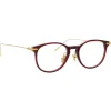 Linda Farrow - Linear Fuller D-Frame Optical Glasses in Burgundy - LF01C4OPT - Linda Farrow Eyewear - Avvenice