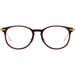 Linda Farrow - Linear Fuller A D-Frame Optical Glasses in Burgundy - LF01AC4OPT - Linda Farrow Eyewear - Avvenice