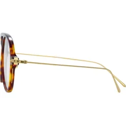 Linda Farrow - Linear Gilles Aviator Optical Glasses in Tortoiseshell - LF24C2OPT - Linda Farrow Eyewear - Avvenice