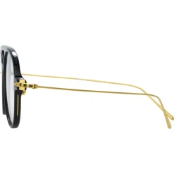 Linda Farrow - Linear Gilles Aviator Optical Glasses in Black - LF24C1OPT - Linda Farrow Eyewear - Avvenice