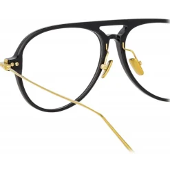 Linda Farrow - Linear Gilles Aviator Optical Glasses in Black - LF24C1OPT - Linda Farrow Eyewear - Avvenice