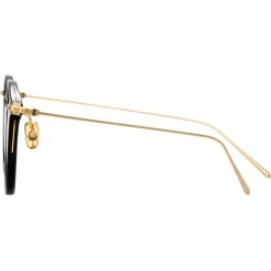 Linda Farrow - Linear Gray Oval Optical Glasses in Black - LF02C1OPT - Linda Farrow Eyewear - Avvenice