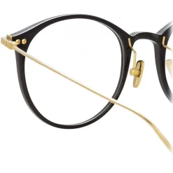 Linda Farrow - Linear Gray Oval Optical Glasses in Black - LF02C1OPT - Linda Farrow Eyewear - Avvenice