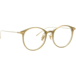 Linda Farrow - Linear Gray A Oval Optical Glasses in Khaki - LF02AC7OPT - Linda Farrow Eyewear - Avvenice