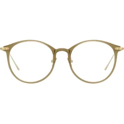Linda Farrow - Linear Gray A Oval Optical Glasses in Khaki - LF02AC7OPT - Linda Farrow Eyewear - Avvenice